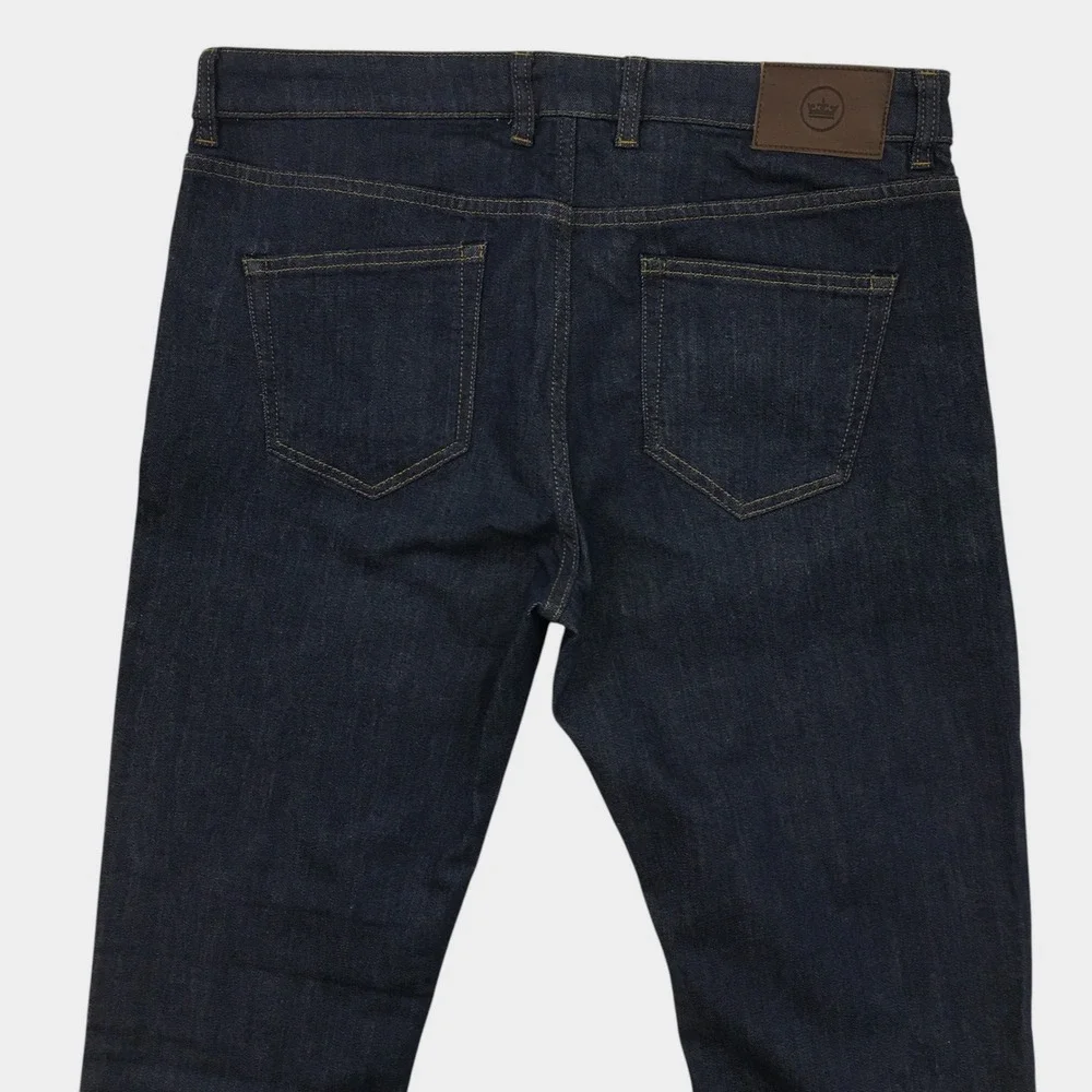 Peter Millar Mens Dark Wash Blue Denim Straight Leg Jeans 35x34
